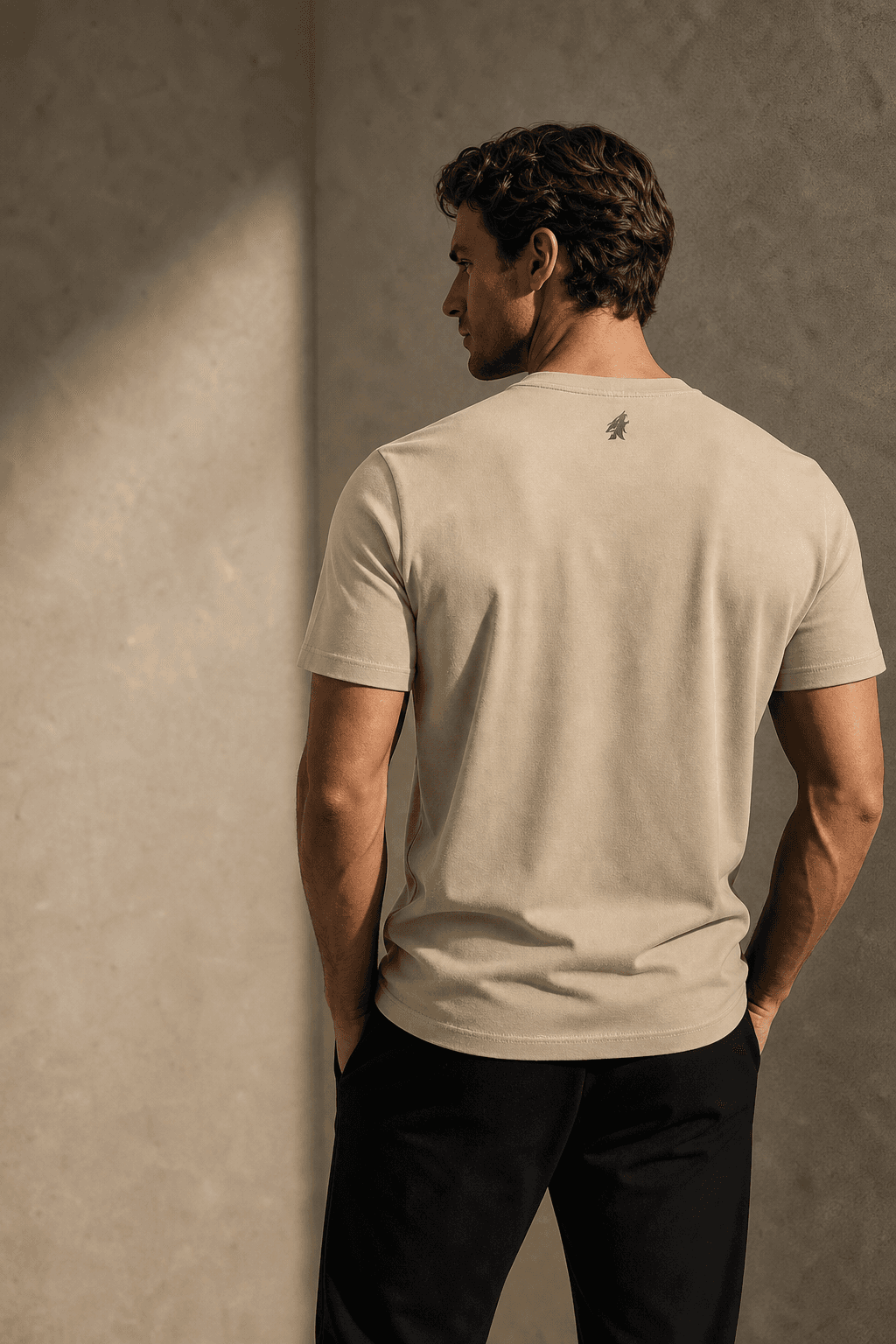 Back view of the DYRWOLF Sand T-Shirt
