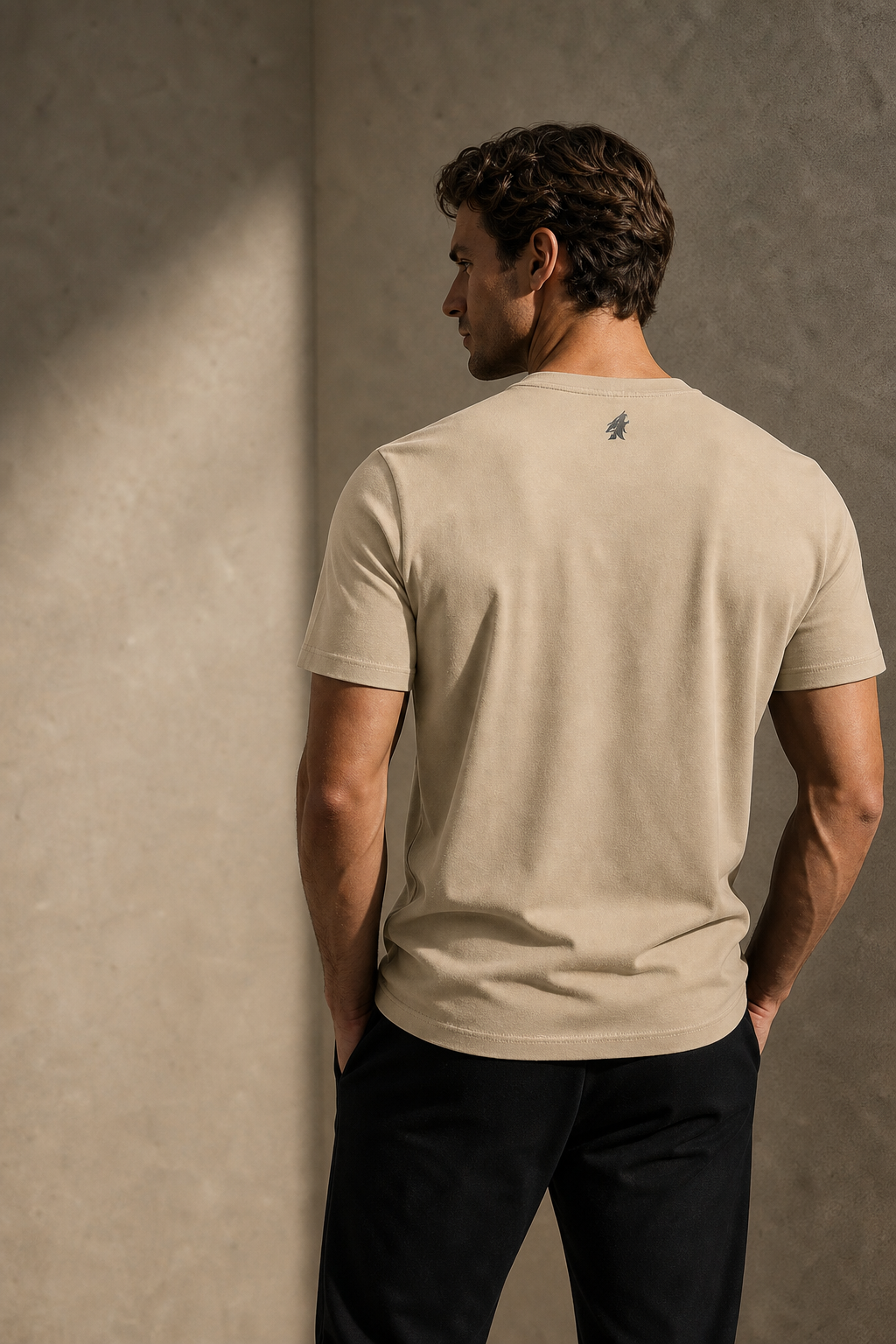 Back view of the DYRWOLF Sand T-Shirt